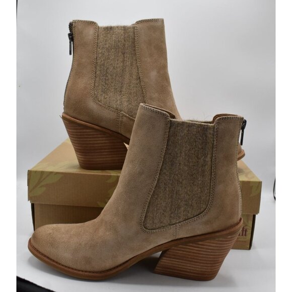 Sofft Womens 11 Tara Chelsea Barley Leather Block Heel Zip Western Booties Boots - Picture 12 of 15